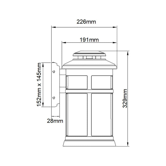 Feiss Newport 1 Light Medium Bronze Outdoor Wall Light — close-up detail