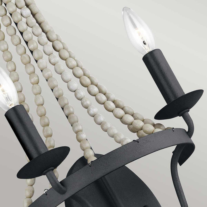 Feiss Nori 2 Light Zinc & Grey Beaded Wall Light — lifestyle setting