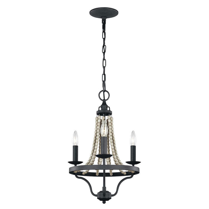 Feiss Nori 3 Light Zinc & Wood Chandelier-Elstead Lighting-1-Tiffany Lighting Direct
