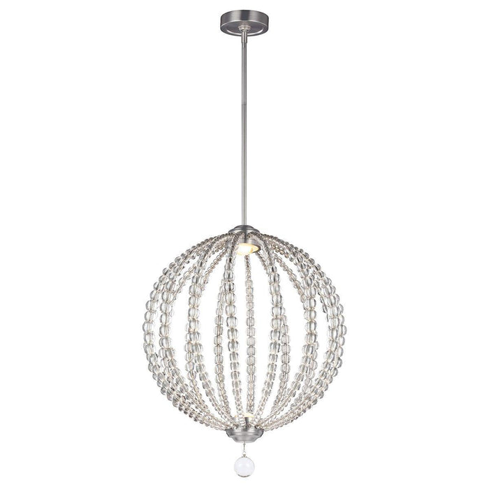 Feiss Oberlin Medium LED Pendant Satin Nickel Ceiling Light-Ceiling Pendant Lights-Elstead Lighting-1-Tiffany Lighting Direct