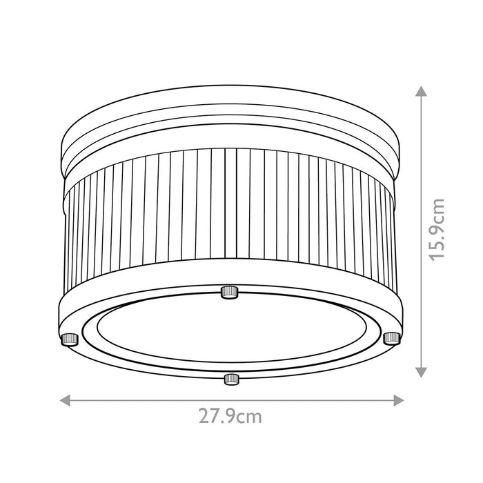 Feiss Paulson 2 Light Flush Chrome Bathroom Ceiling Light — close-up detail