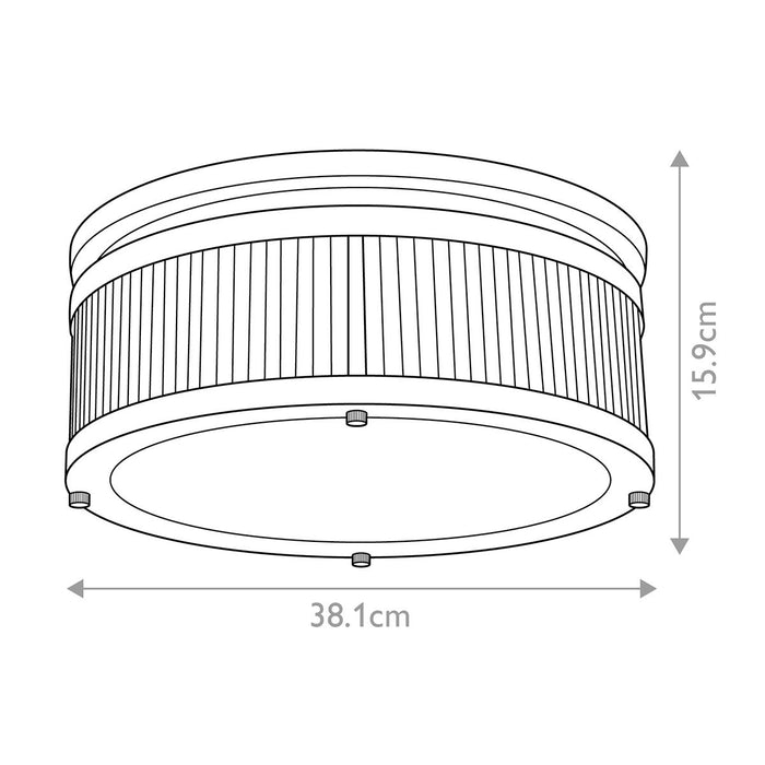 Feiss Paulson 3 Light Flush Chrome Bathroom Ceiling Light — close-up detail