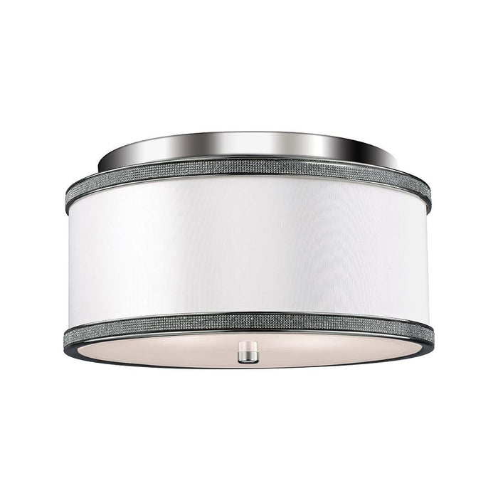 Feiss Pave 2 Light Flush Mount Polished Nickel Ceiling Light Living room Image