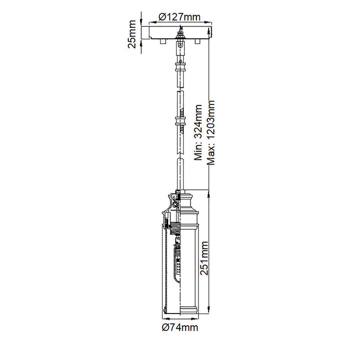 Feiss Payne 1 Light Mini Pendant Chrome Bathroom Light — close-up detail