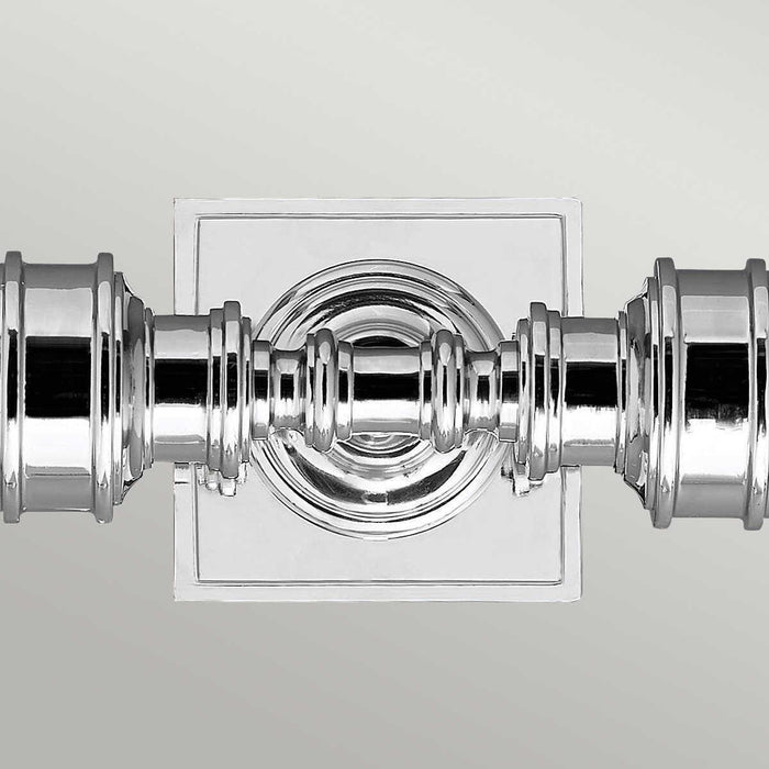 feiss payne ornate polished chrome finish twin arm bathroom wall light Close Up