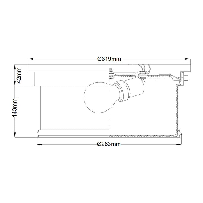 Feiss Payne Polished Nickel Flush Bathroom Ceiling Light — rear view