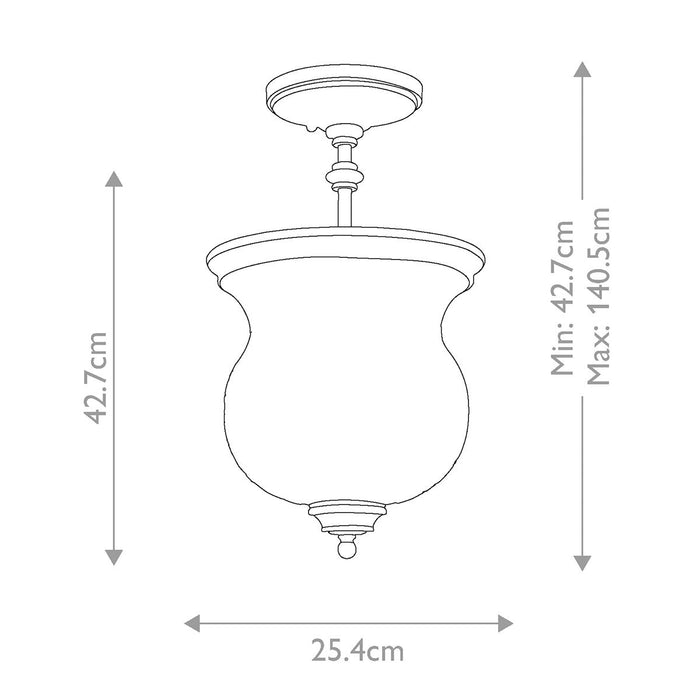 Feiss Pickering Bronze Semi-Flush/Duo-Mount Ceiling Light — close-up detail