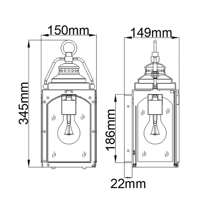 Feiss Randhurst 1 Light Small Copper Outdoor Wall Light — close-up detail