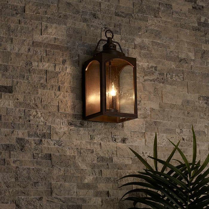 Feiss Randhurst 3 Light Large Copper Outdoor Wall Light — lifestyle setting