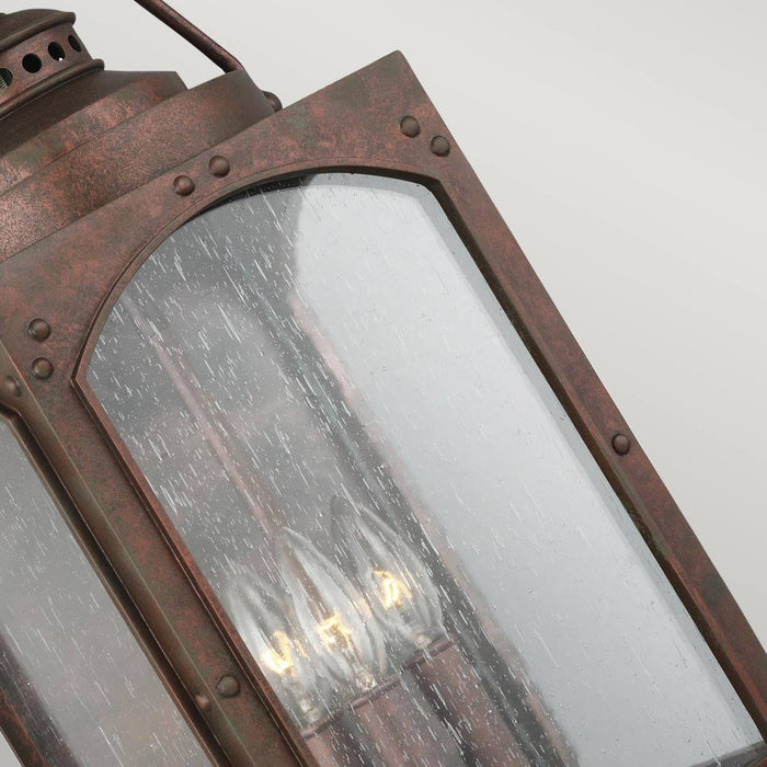Feiss Randhurst 3 Light Large Copper Outdoor Wall Light — side profile