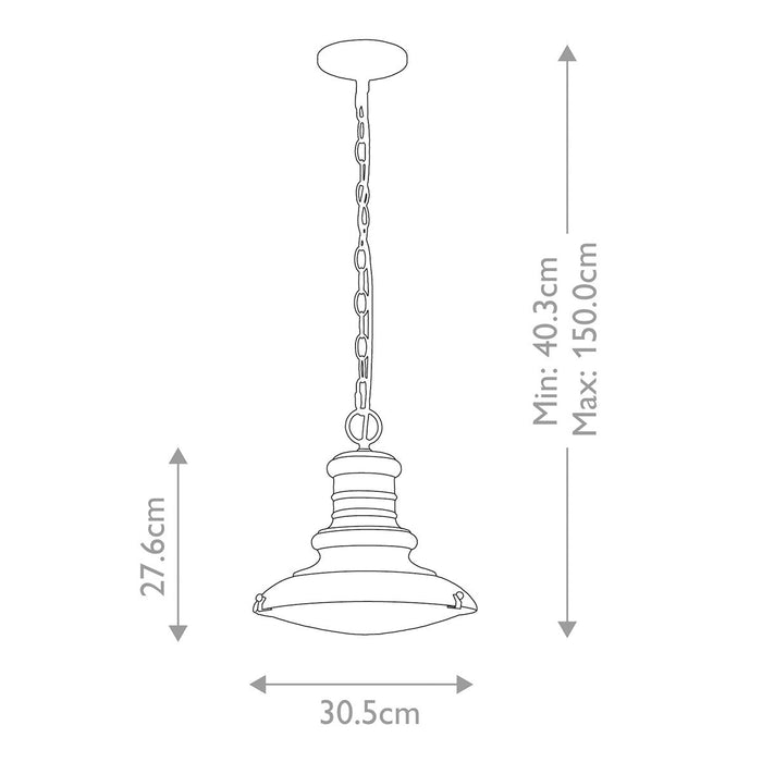Feiss Redding Station Bronze Outdoor Pendant Light — alternate view