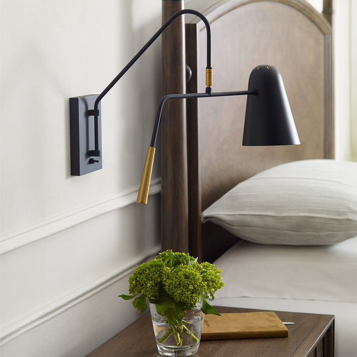 Feiss Simon 1 Light Black Wall Light — alternate view