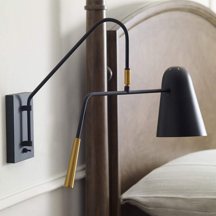 Feiss Simon 1 Light Black Wall Light — lifestyle setting