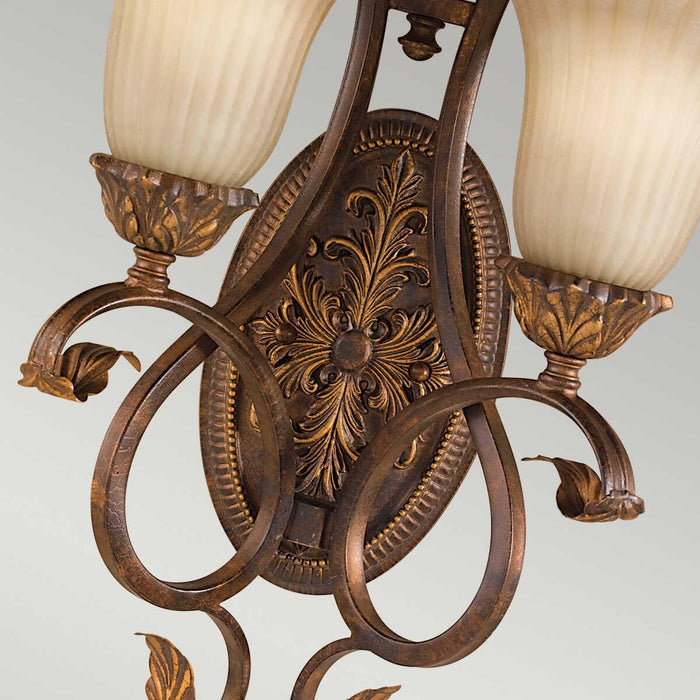 feiss sonoma valley aged tortoise shell twin arm wall light Living Room Close Up