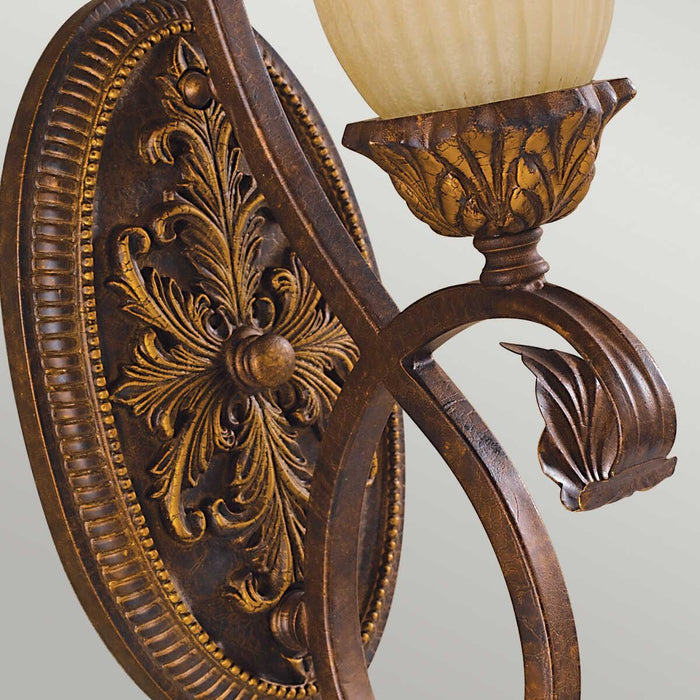 feiss sonoma valley aged tortoise shell single arm wall light Detailed Close Up
