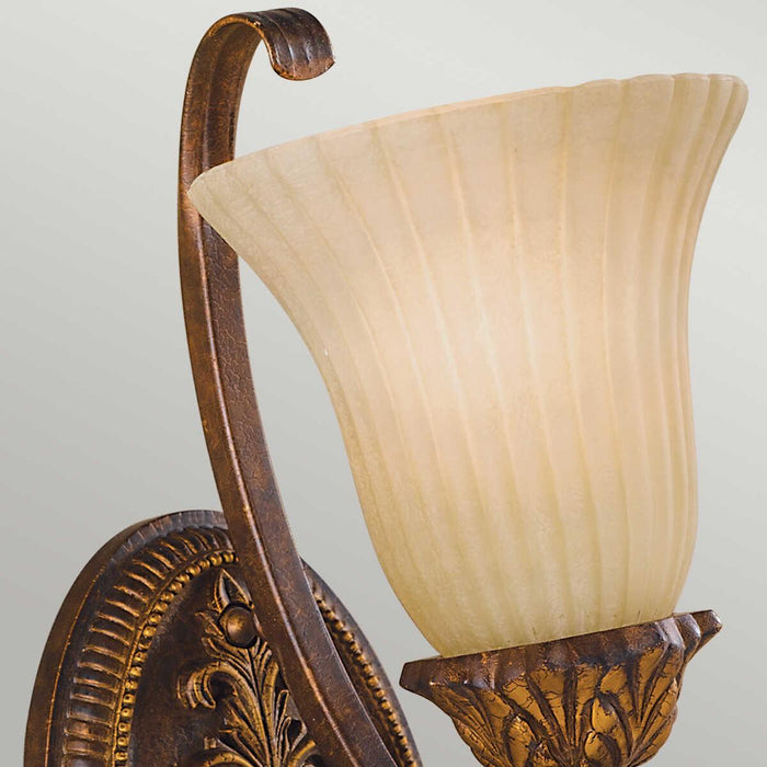 feiss sonoma valley aged tortoise shell single arm wall light Close Up LED Bulb