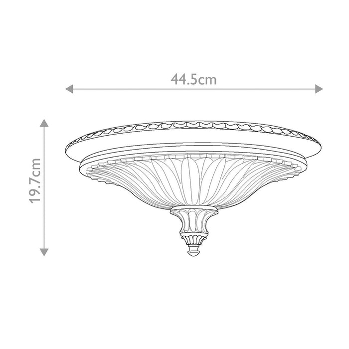 Feiss Stirling Castle Bronze Art Deco Flush Ceiling Light — close-up detail