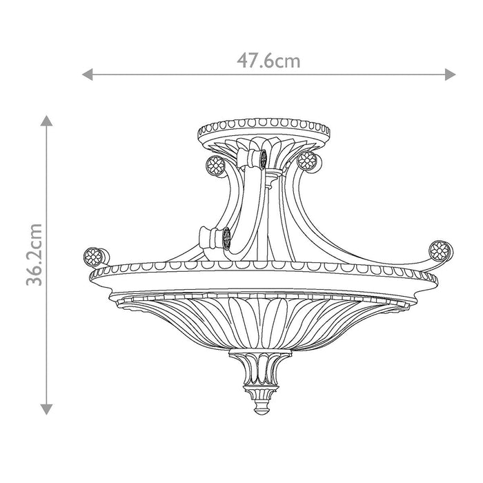 Feiss Stirling Castle Bronze Ceiling Semi Flush — close-up detail