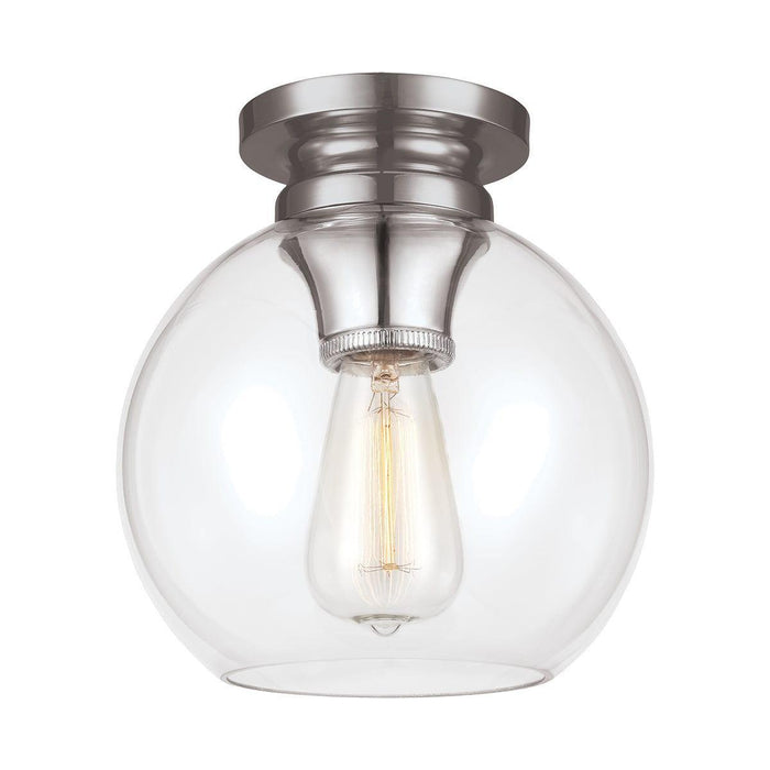 Feiss Tabby 1 Light Flush Light Polished Nickel Ceiling Light Living room Image