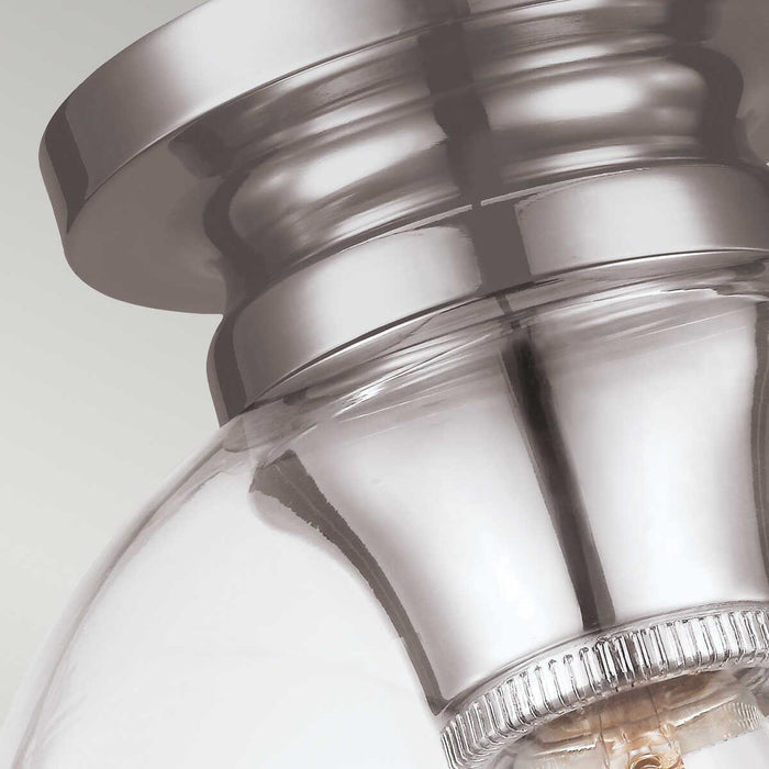 Feiss Tabby 1 Light Flush Light Polished Nickel Ceiling Light Living room close up