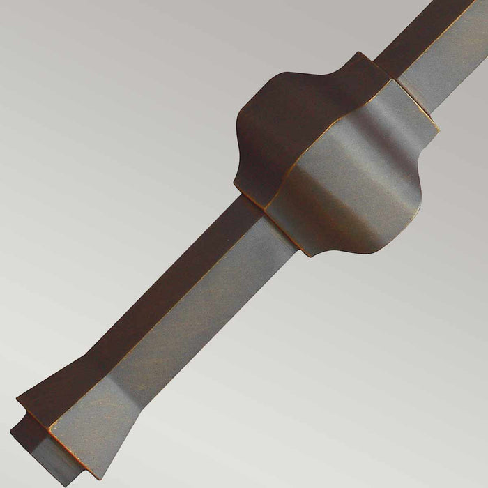 Feiss Teva 1 Light Antique Bronze Wall Light — side profile
