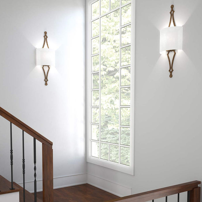 Feiss Tilling 1 Light Gold Leaf Wall Light FE-TILLING1-DSGL — lifestyle setting