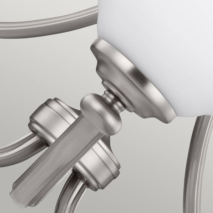 Feiss Vintner 3 Light Chandelier Ceiling Light - Satin Nickel — lifestyle setting