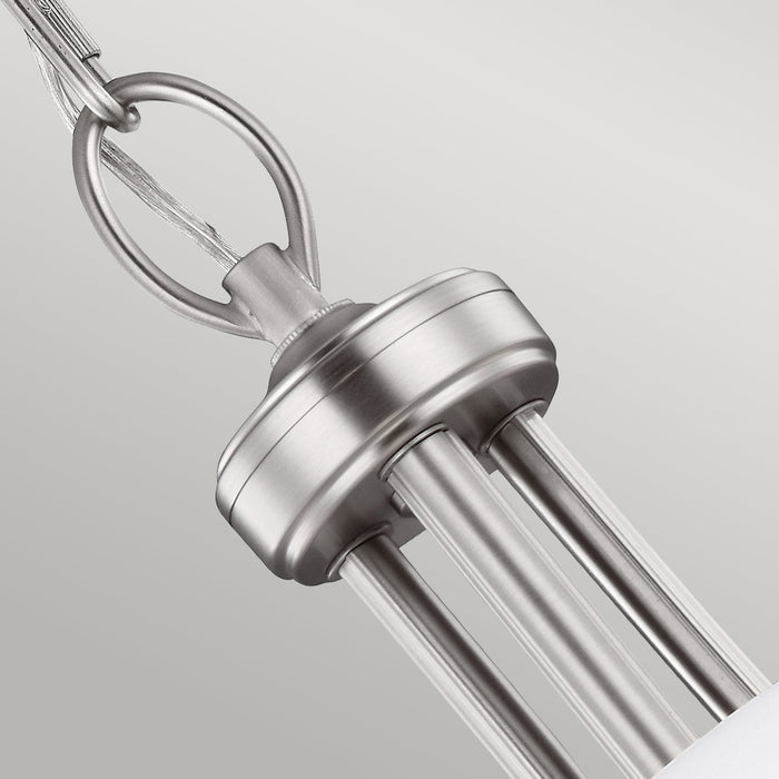 Feiss Vintner 3 Light Chandelier Ceiling Light - Satin Nickel — side profile