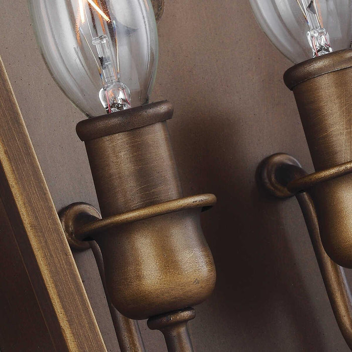 Feiss Yarmouth 2 Light Painted Aged Brass Wall Light,FE-YARMOUTH-2W,Elstead Lighting