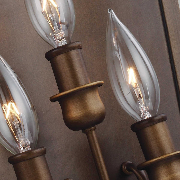 Feiss Yarmouth 3 Light Painted Aged Brass Wall Light,FE-YARMOUTH-3W,Elstead Lighting, dinning room close up