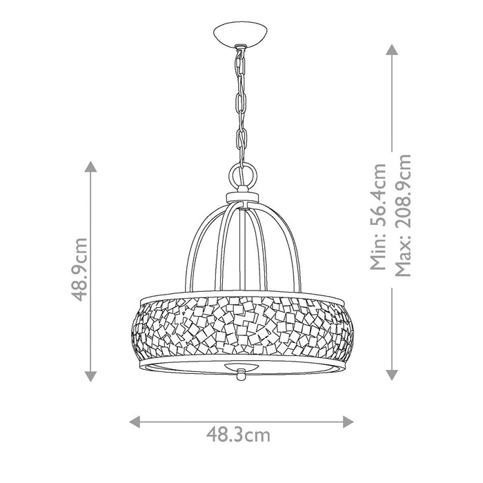 Feiss Zara 4 Light Brushed Nickel Ceiling Pendant Light — close-up detail