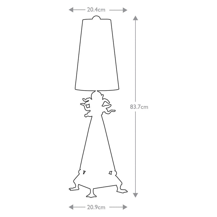 Flambeau Leda 1 Light Table Lamp - Cream Patina — close-up detail
