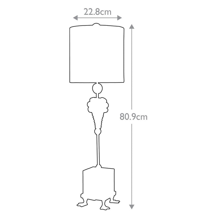 Flambeau Pompadour X 1 Light Table Lamp — close-up detail
