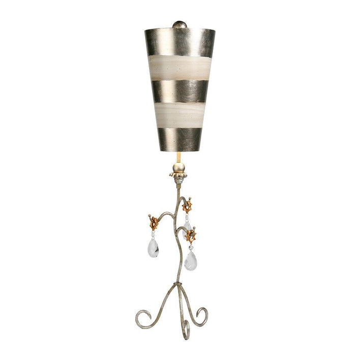 Flambeau Tivoli 1 Light Silver & Cream Table Lamp 1