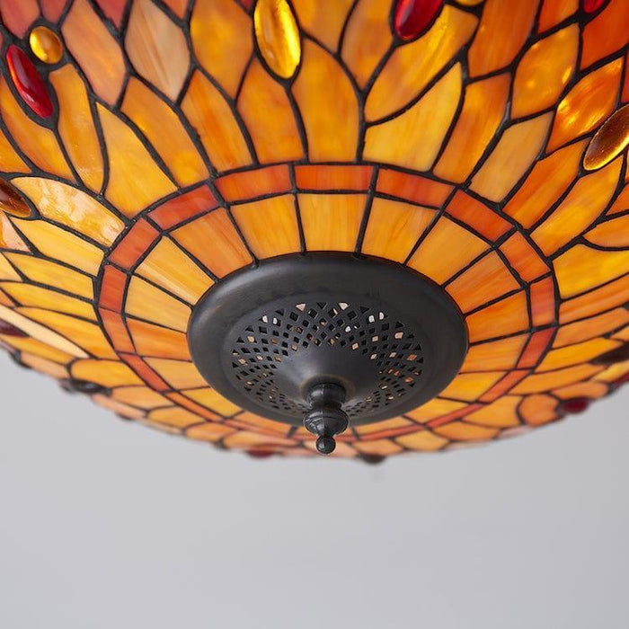 flame dragonfly tiffany medium 2 light flush ceiling light 70721 Living room lighting image