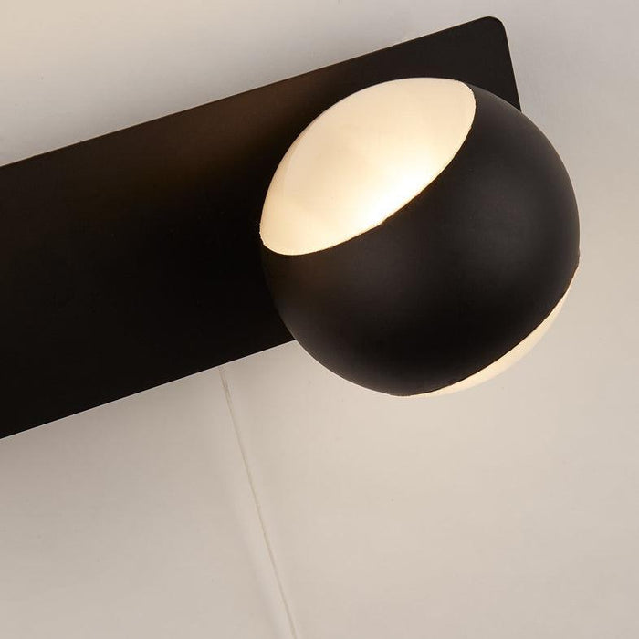flare 3 lt black ball bathroom up down wall light pull switch by searchlighting lighting, living room image