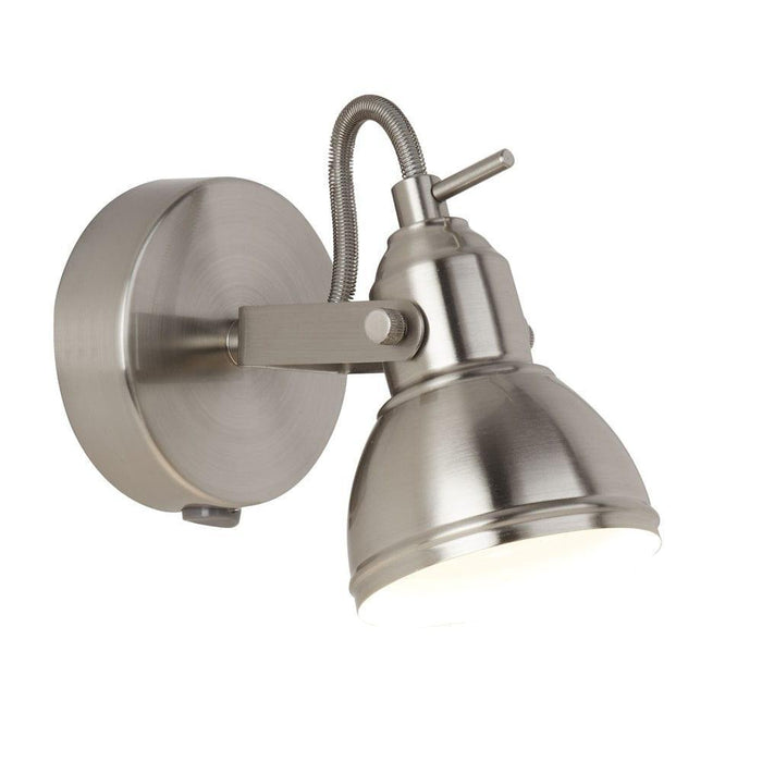 focus 1 light silver adjustable spotlight switched
