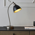 Franklin Industrial Pewter & Black Metal Shaded Table Lamp-Endon Lighting-Living-Room-Tiffany Lighting Direct-[image-position]