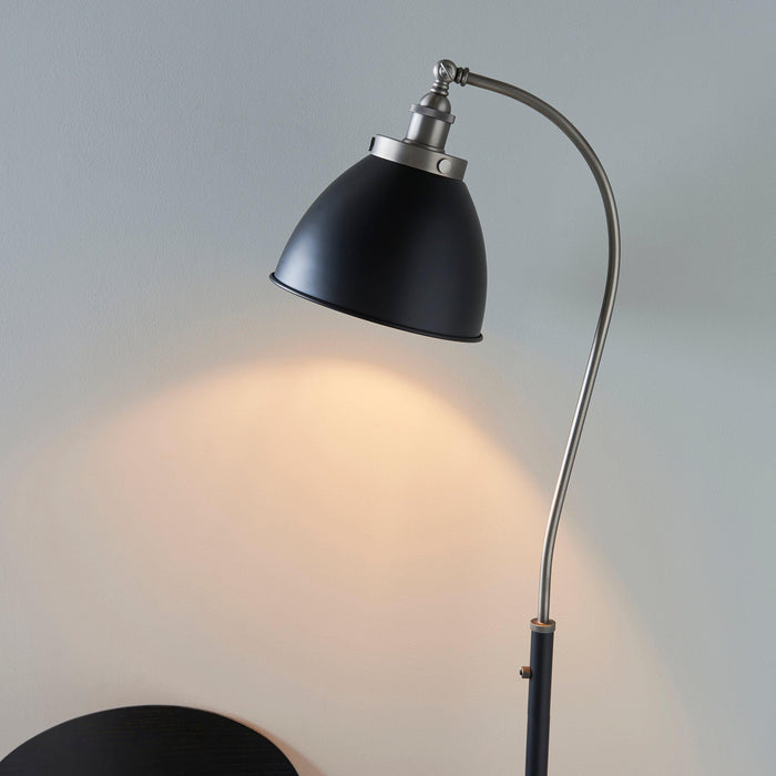 franklin 1 light pewter black floor lamp by Endon Lighting Living Room Close Up 87