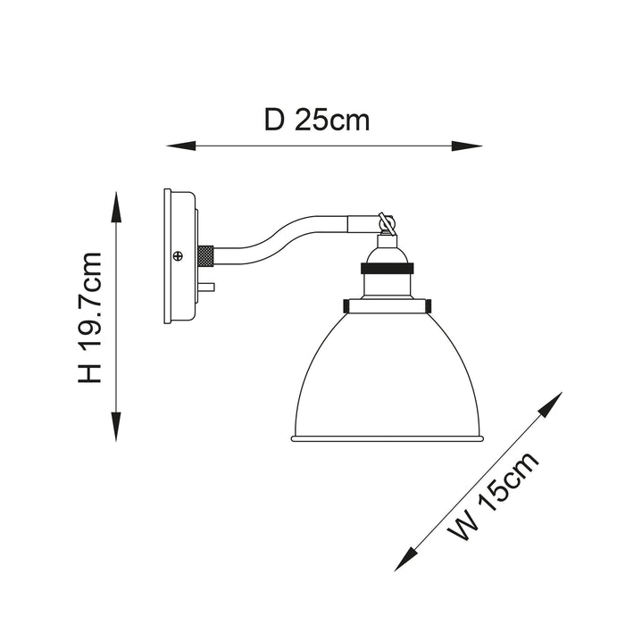 franklin pewter black metal shade wall light by Endon Lighting Dining Room Family Image