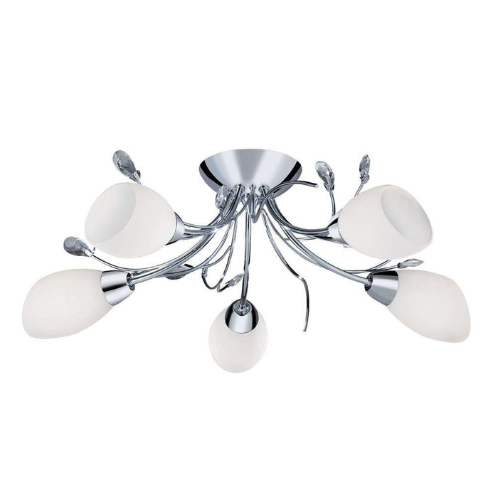 Gardenia 5 Light Chrome & Crystal Ceiling Flush Living room Image