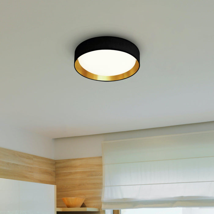 Gianna 1 Light 25w LED Acrylic Black/Gold Shade living room Ceiling Flush 3