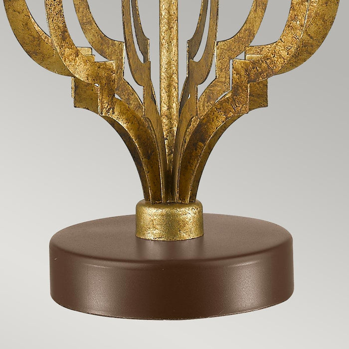 Gilded Nola Octavia 1 Light Table Lamp - Distressed Gold — side profile