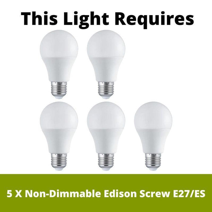gina 5 light chrome ceiling pendant white glass shades by searchlight lighting, LED Lamp Bulb Guide