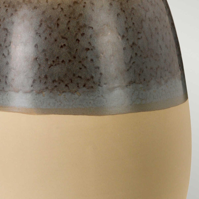 Grange Park Grey & Brown Ceramic Table Lamp base even closer up