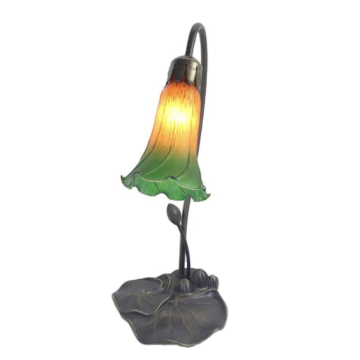 Green Single Lily Glass Table Lamp 1