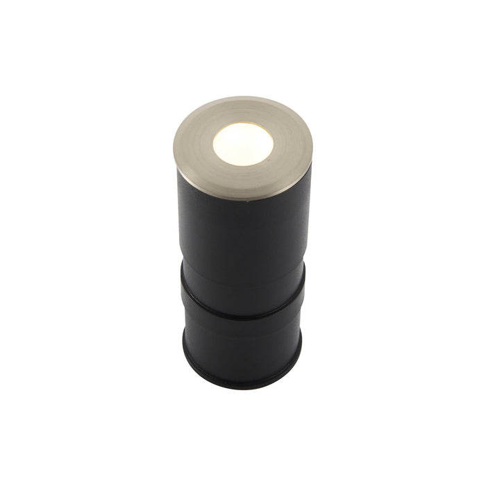 hades satin nickel cool white decking light ip67 1 2w by saxby lighting, close up image 341