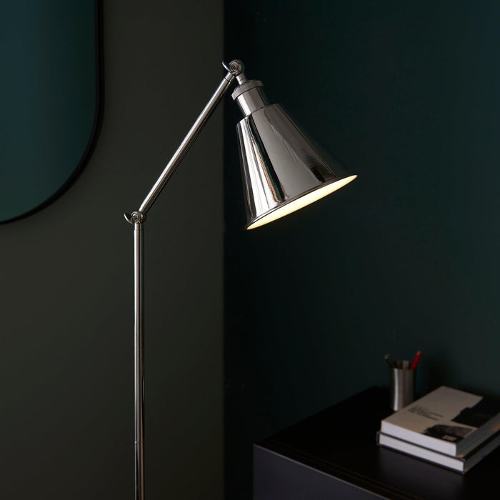 hal nickel modern floor lamp adjustable by Endon Lighting Living Room  Unlit Shot