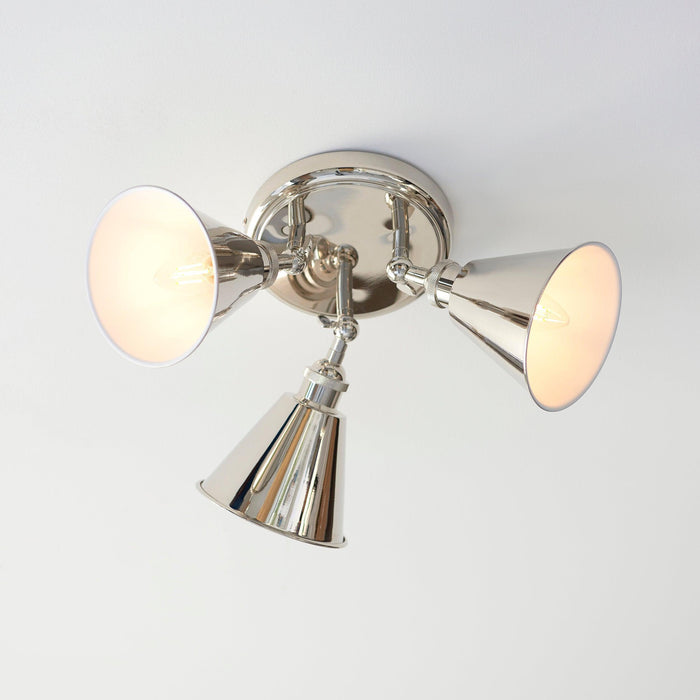 hal nickel 3 light modern spot light by Endon Lighting Living room close up image