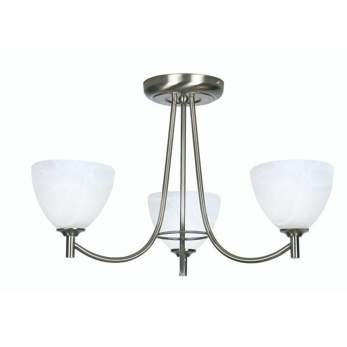 Art Deco Ceiling Light - Hamburg 3 Arm Antique Chrome Finish Art Deco Ceiling Light 1178/3 AC